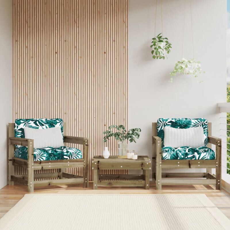 foto del prodotto sedie da giardino 2 pz in legno di pino impregnato vidaxl