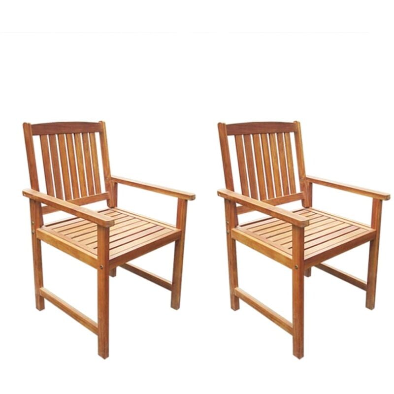 foto del prodotto sedie da giardino 2 pz in legno massello d acacia marrone vidaxl