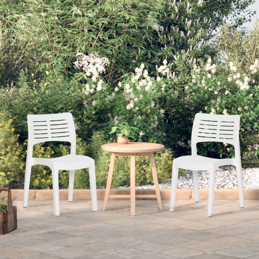 foto del prodotto sedie da giardino 2 pz in polipropilene bianco cod mxl 25606