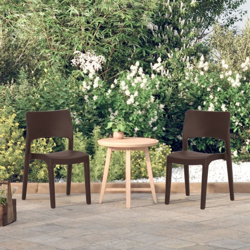 foto del prodotto sedie da giardino 2 pz in polipropilene moka vidaxl