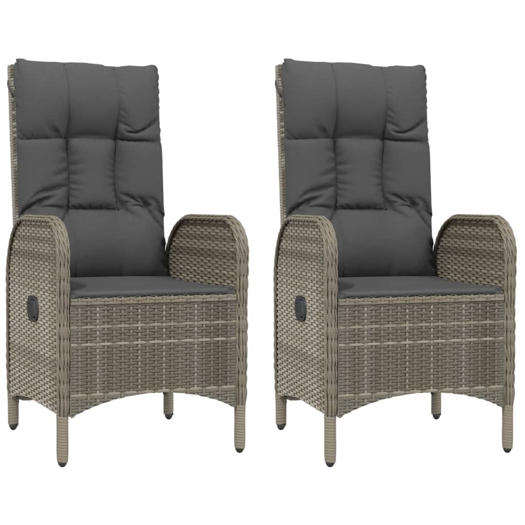 foto del prodotto sedie da giardino 2 pz in polyrattan grigio