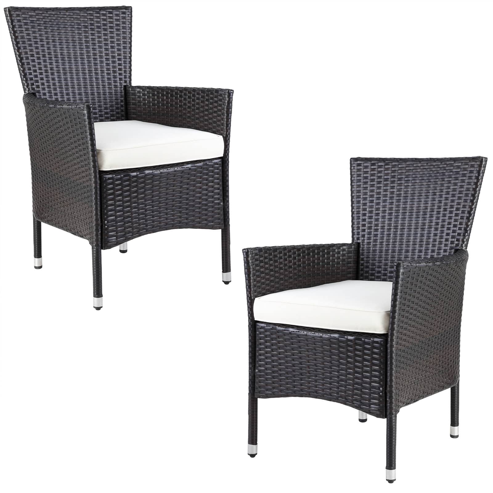 foto del prodotto sedie da giardino 2 pz marrone crema in polyrattan