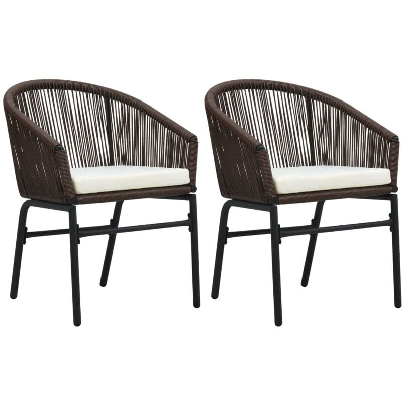 foto del prodotto sedie da giardino 2 pz marroni in rattan pe