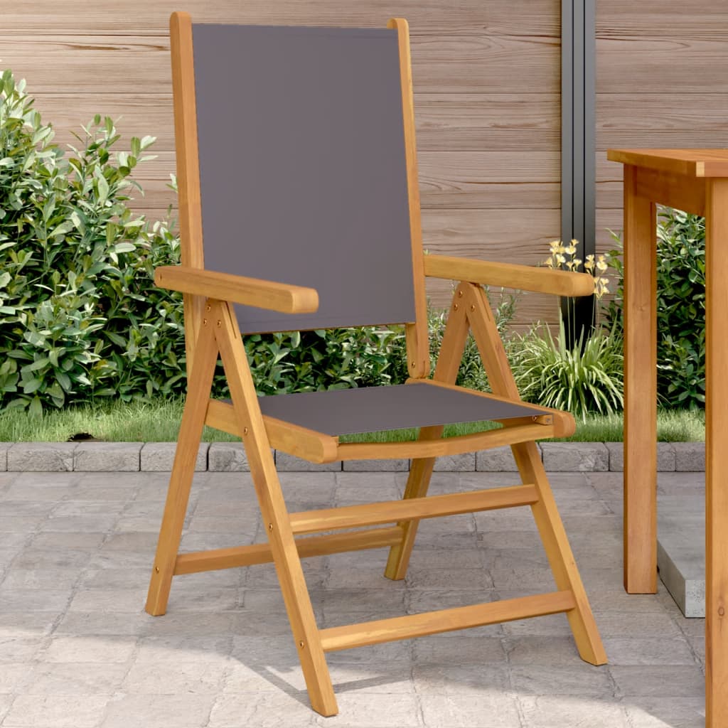 foto del prodotto sedie da giardino 2pz antracite legno massello acacia e tessuto
