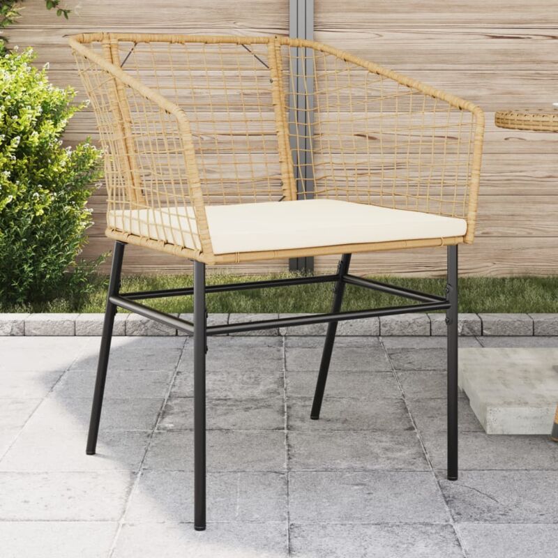 foto del prodotto sedie da giardino 2pz con cuscini marrone in polyrattan - vidaxl