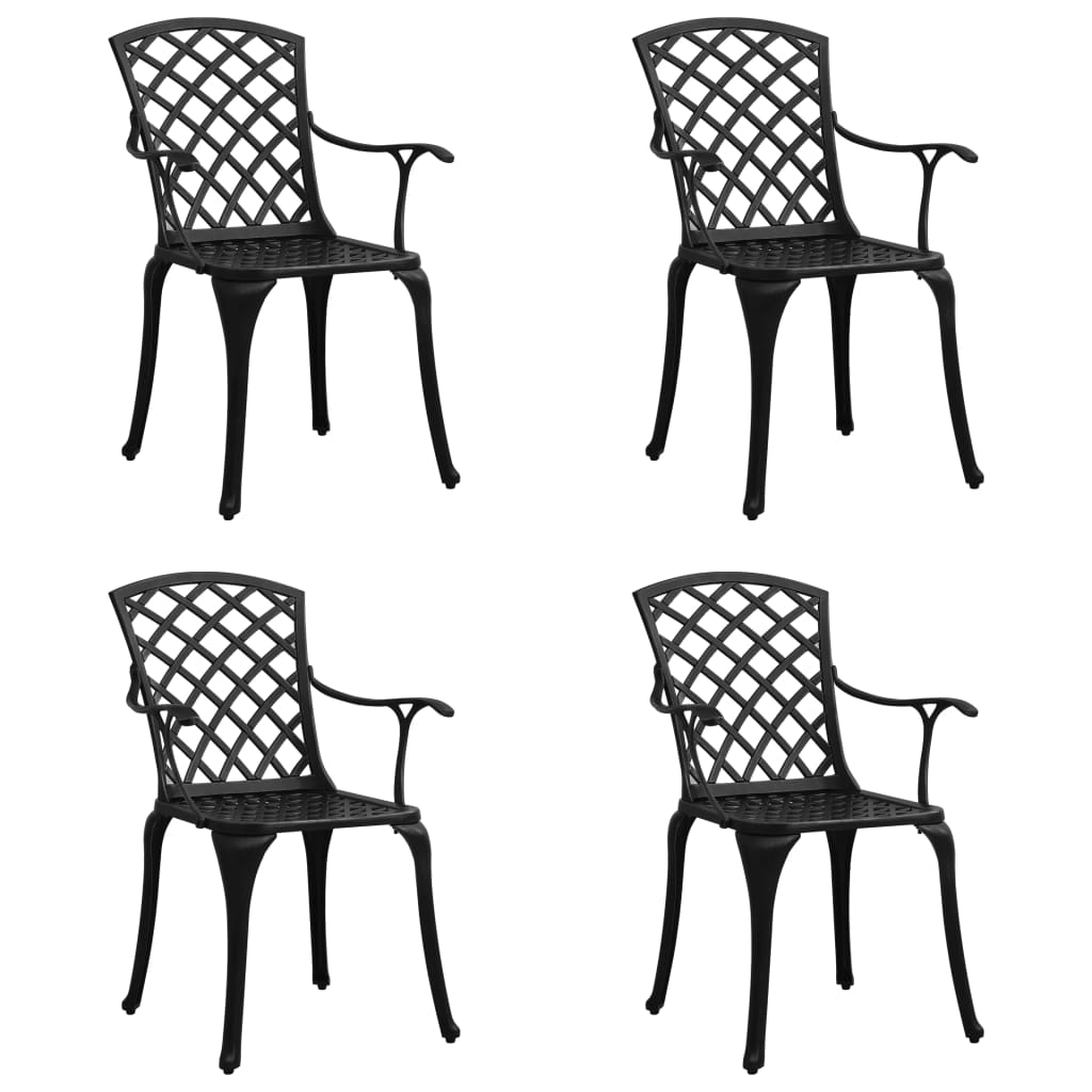 foto del prodotto sedie da giardino 4 pz in alluminio pressofuso nero cod mxl 23430