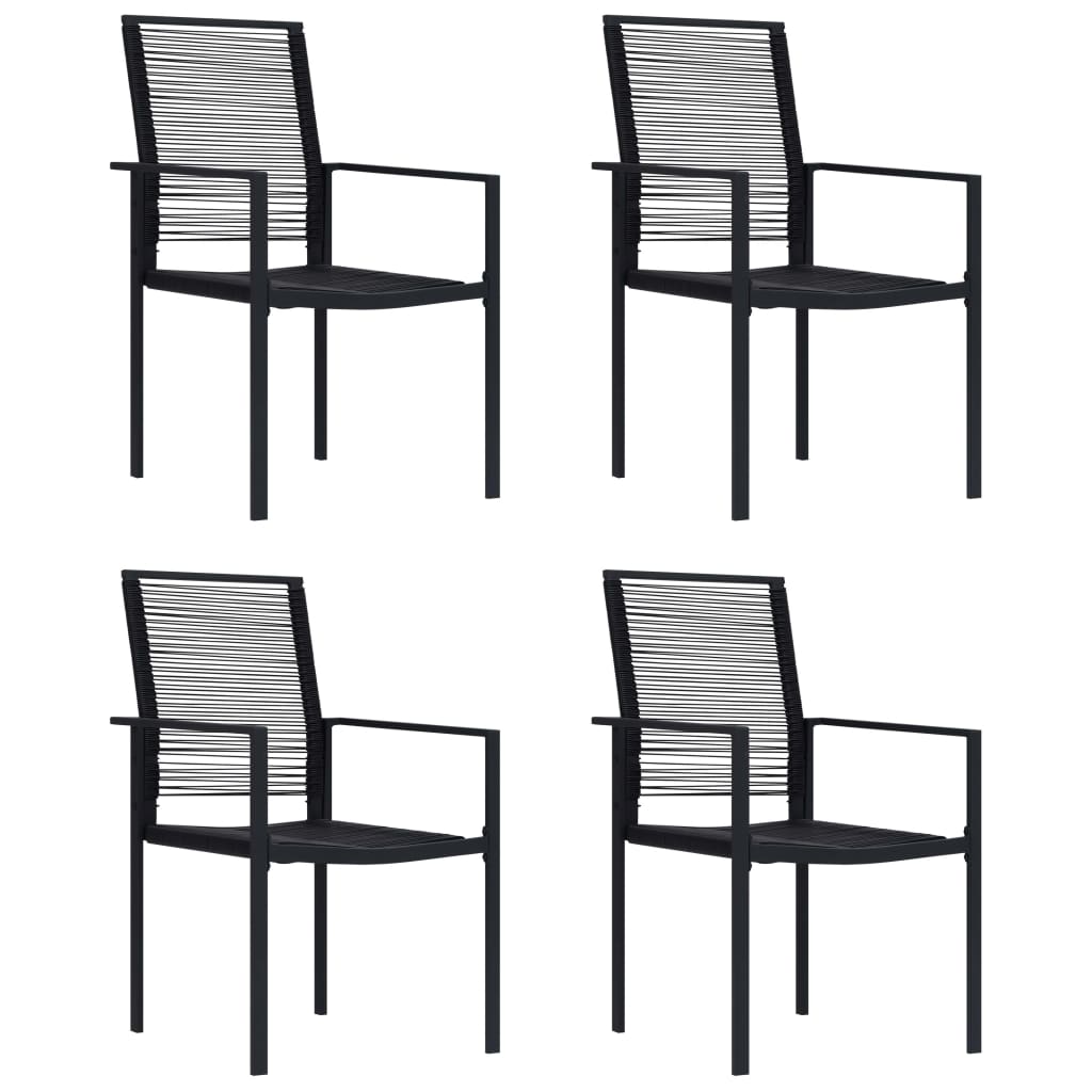 foto del prodotto sedie da giardino 4 pz in rattan nero cod mxl 15823