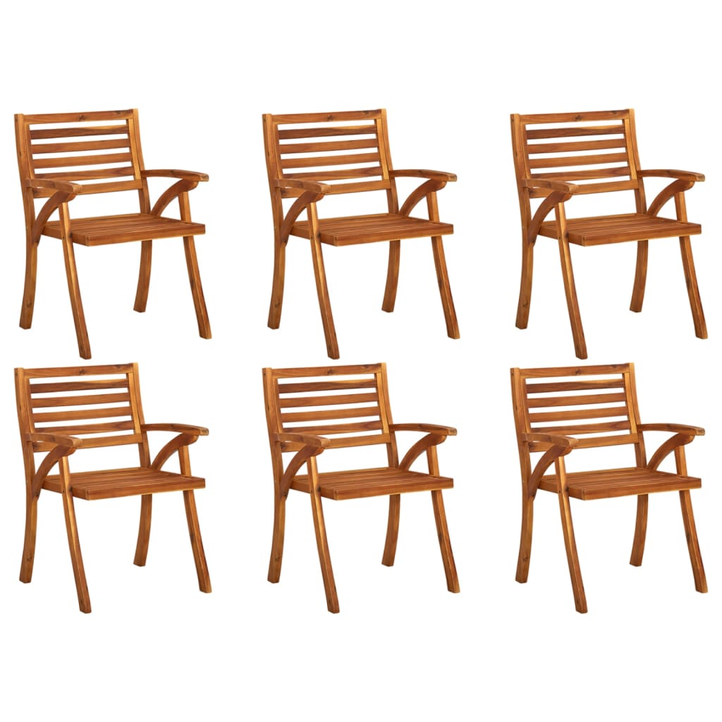 foto del prodotto sedie da giardino 6 pz in legno massello di acacia cod mxl 12023