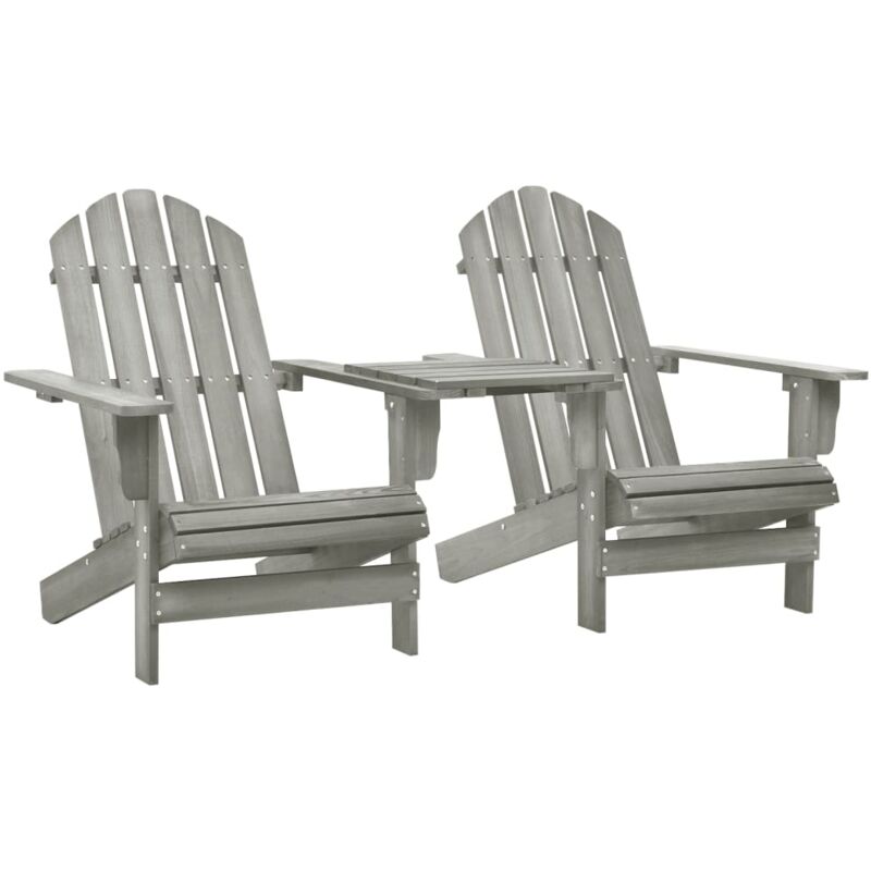 foto del prodotto sedie da giardino adirondack con tavolino in legno abete grigio vidaxl