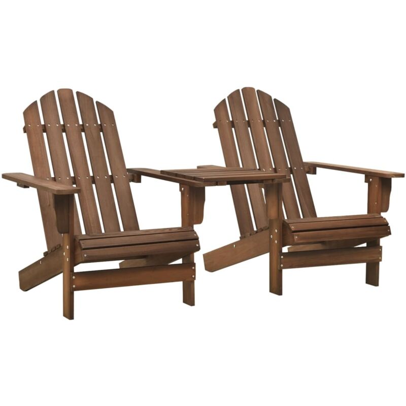 foto del prodotto sedie da giardino adirondack con tavolino legno abete marrone vidaxl