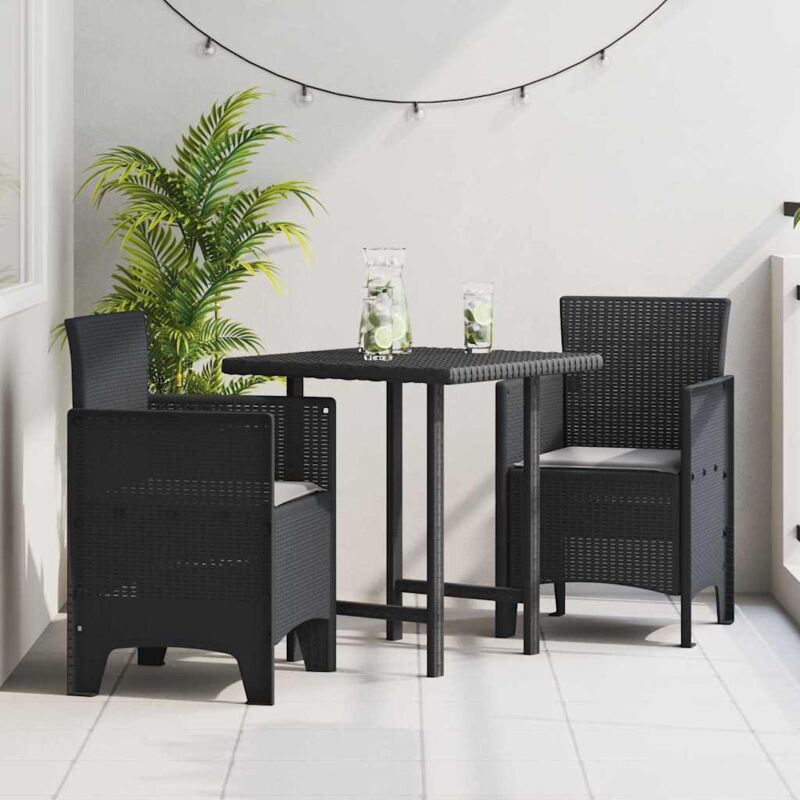 foto del prodotto sedie da giardino con cuscini 2 pz antracite polirattan vidaxl