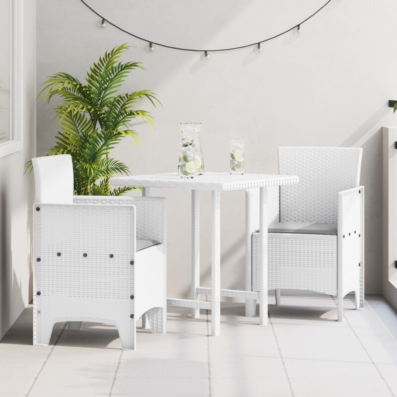 immagine 0 del prodotto sedie da giardino con cuscini 2 pz bianco polyrattan vidaxl