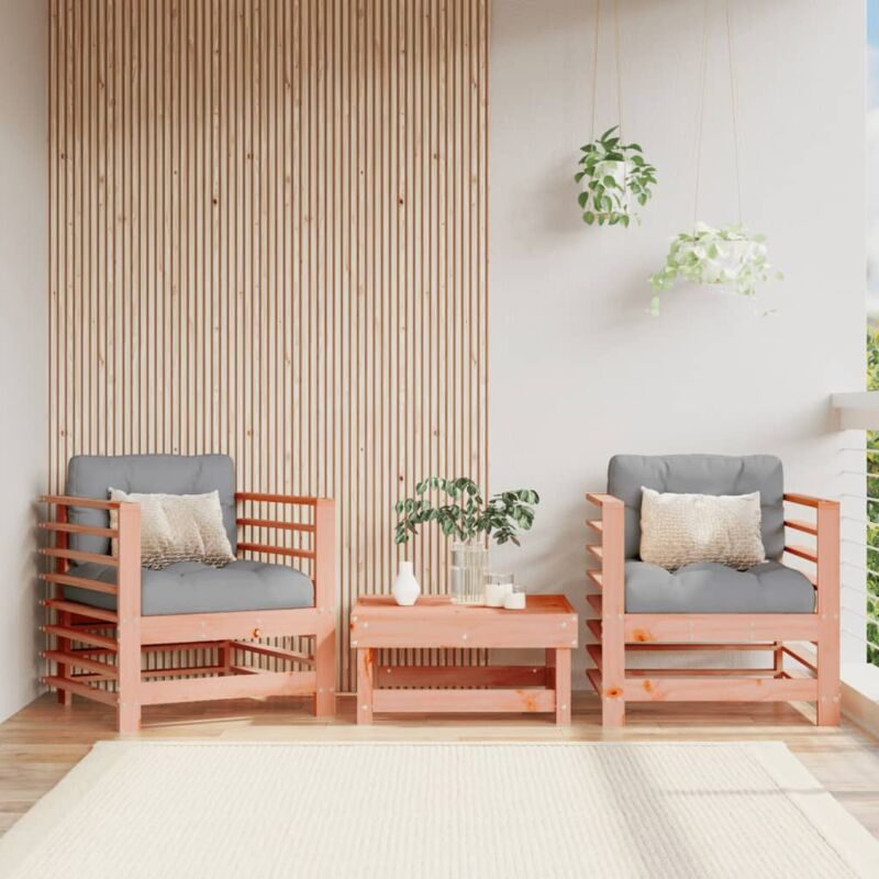 foto del prodotto sedie da giardino con cuscini 2 pz in legno massello di douglas