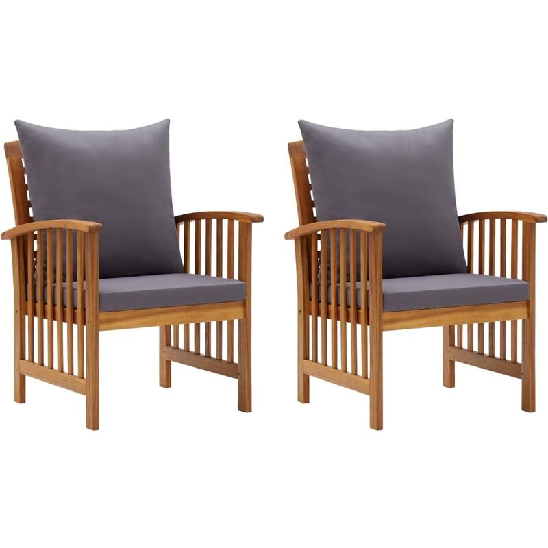 foto del prodotto sedie da giardino con cuscini 2 pz in massello di acacia cod mxl 15217
