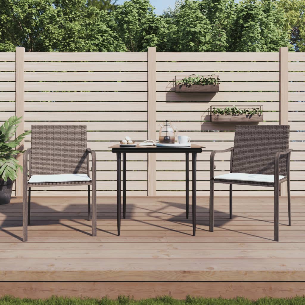 foto del prodotto sedie da giardino con cuscini 2pz marroni 56x59x84cm polyrattancod mxl 70688