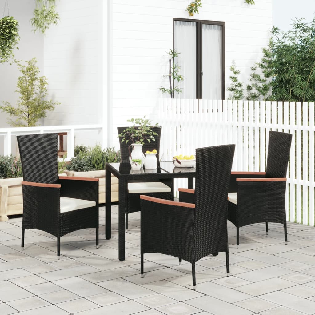 foto del prodotto sedie da giardino con cuscini 4 pz in polyrattan nerecod mxl 71443
