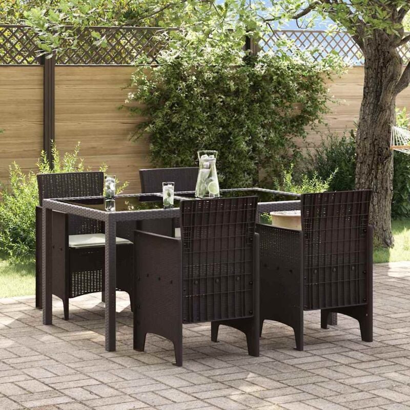 foto del prodotto sedie da giardino con cuscini 4 pz marrone polirattan vidaxl