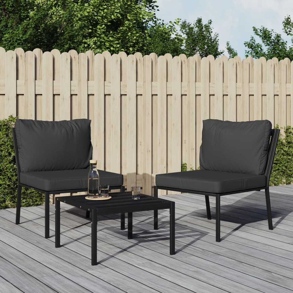 foto del prodotto sedie da giardino con cuscini grigi 2pz 60x74x79 cm acciaiocod mxl 70684