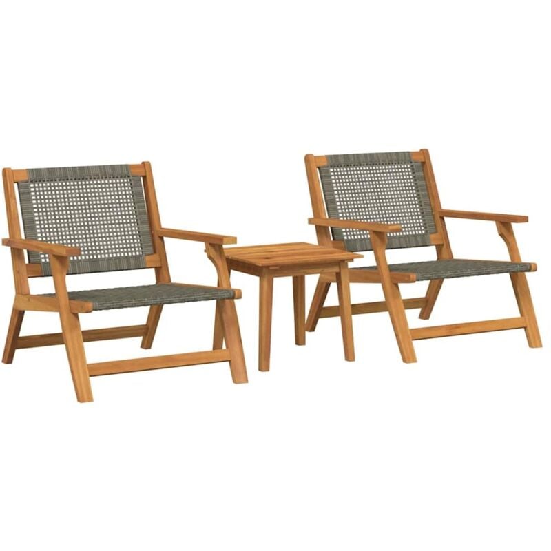 foto del prodotto sedie da giardino con tavolo 3 pcs grigio 45 x 45 x 40 cm vidaxl