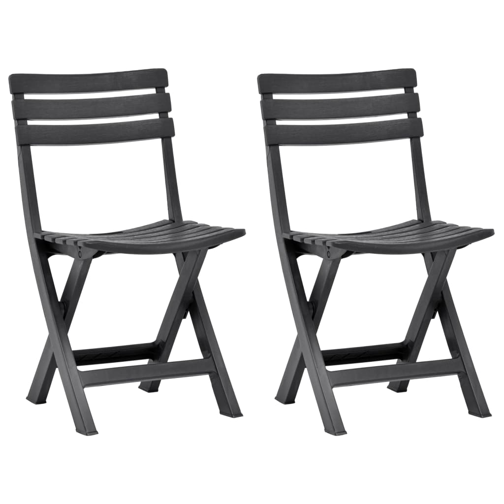 foto del prodotto sedie da giardino pieghevoli 2 pz in plastica antracite cod mxl 55651