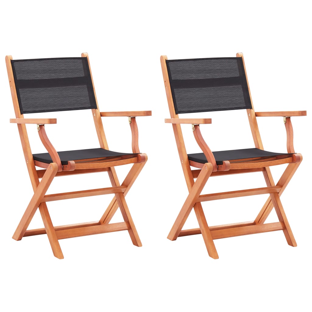 foto del prodotto sedie da giardino pieghevoli 2 pz legno eucalipto e textilene cod mxl 5765