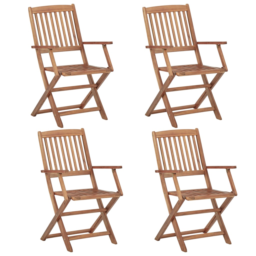 foto del prodotto sedie da giardino pieghevoli 4 pz in legno massello d acacia cod mxl 7360