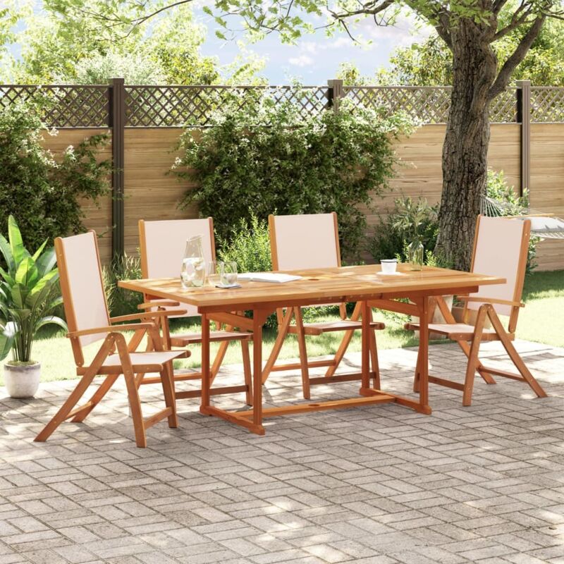 foto del prodotto sedie da giardino pieghevoli 4 pz massello d acacia e textilene vidaxl