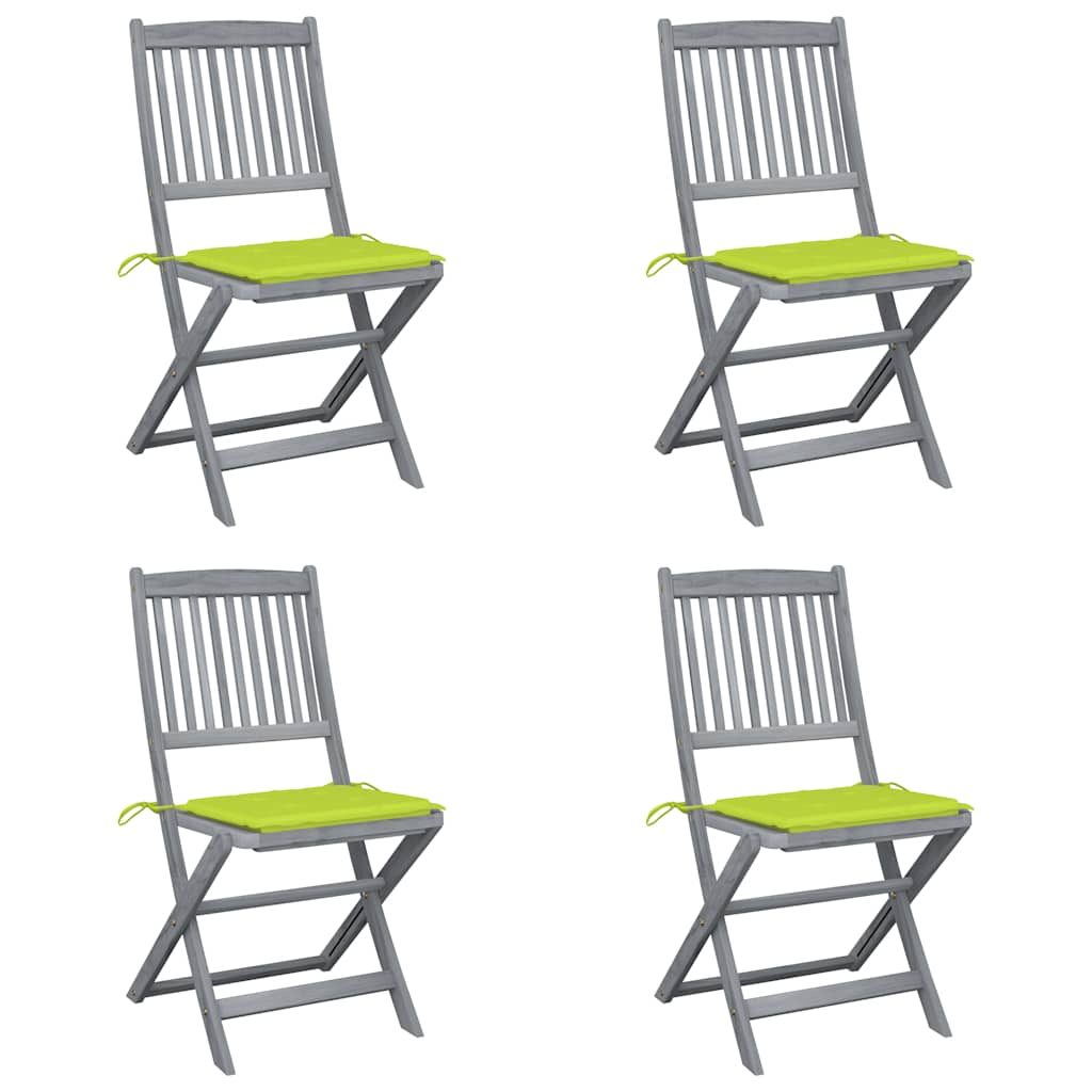 foto del prodotto sedie da giardino pieghevoli 4pz con cuscini in massello acacia cod mxl 45339