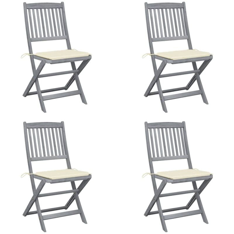 foto del prodotto sedie da giardino pieghevoli 4pz con cuscini in massello acacia vidaxl
