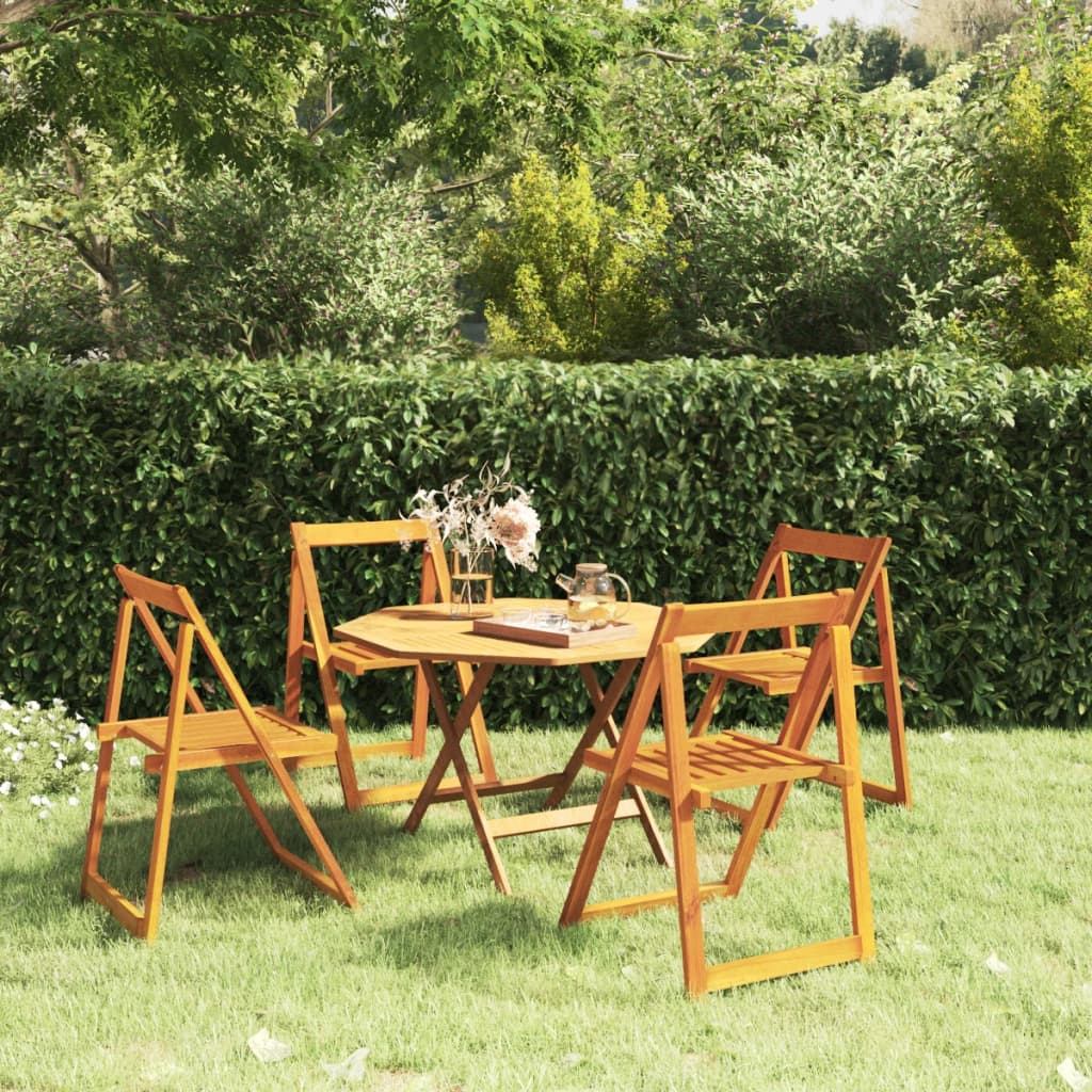 foto del prodotto sedie da giardino pieghevoli 4pz in legno massello di acacia