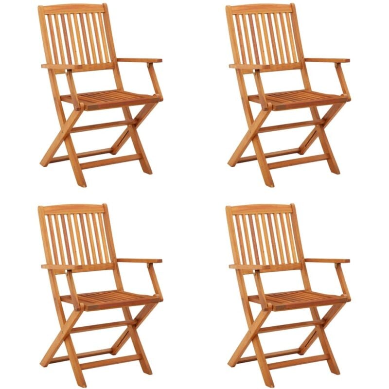 foto del prodotto sedie da giardino pieghevoli 4pz in legno massello di eucalipto vidaxl