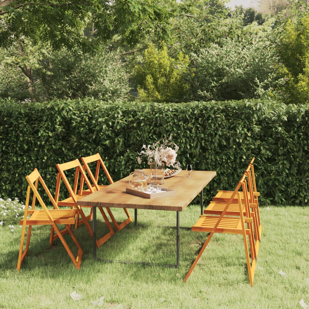 foto del prodotto sedie da giardino pieghevoli 6 pz in legno massello di acacia cod mxl 31043