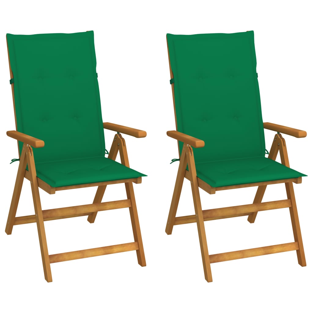 foto del prodotto sedie da giardino reclinabili 2 pz con cuscini massello acacia cod mxl 24000