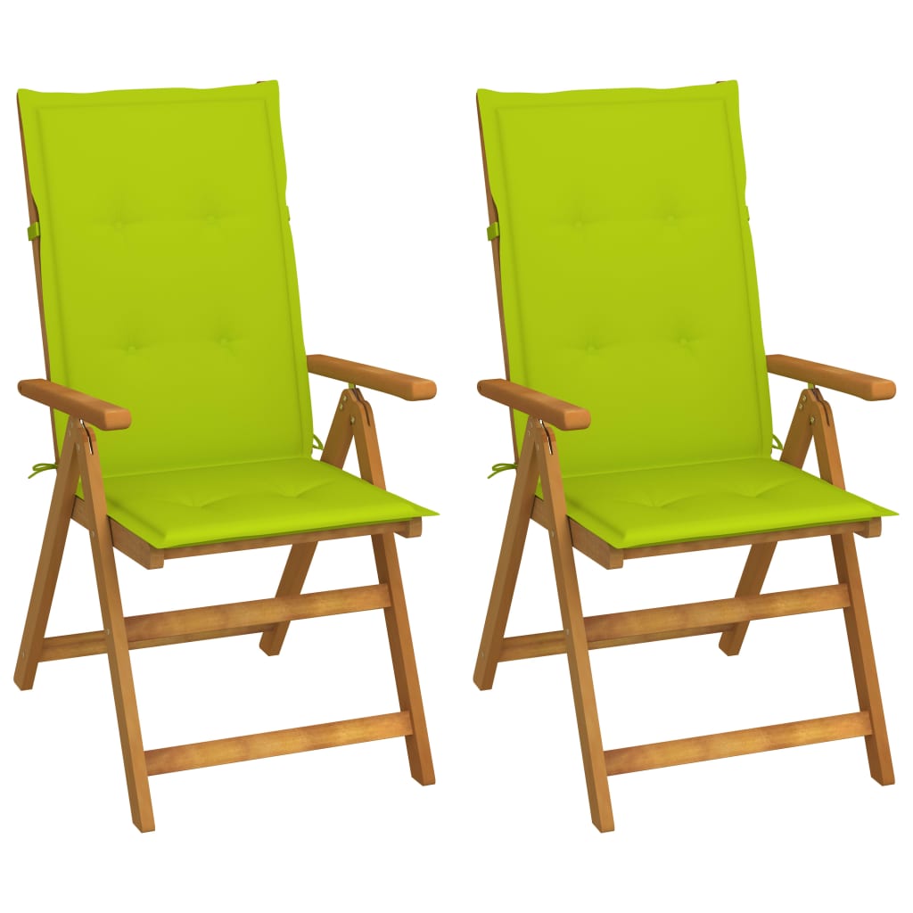 foto del prodotto sedie da giardino reclinabili 2 pz con cuscini massello acaciacod mxl 72515