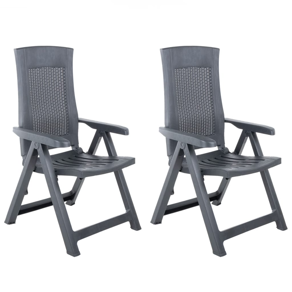 foto del prodotto sedie da giardino reclinabili 2 pz in plastica antracite cod mxl 12078