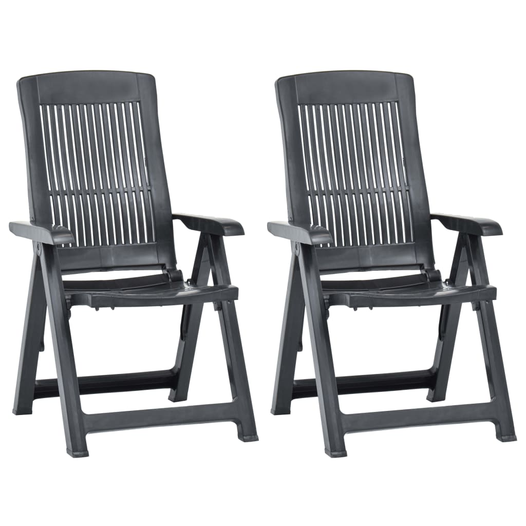 foto del prodotto sedie da giardino reclinabili 2 pz in plastica antracite cod mxl 15301