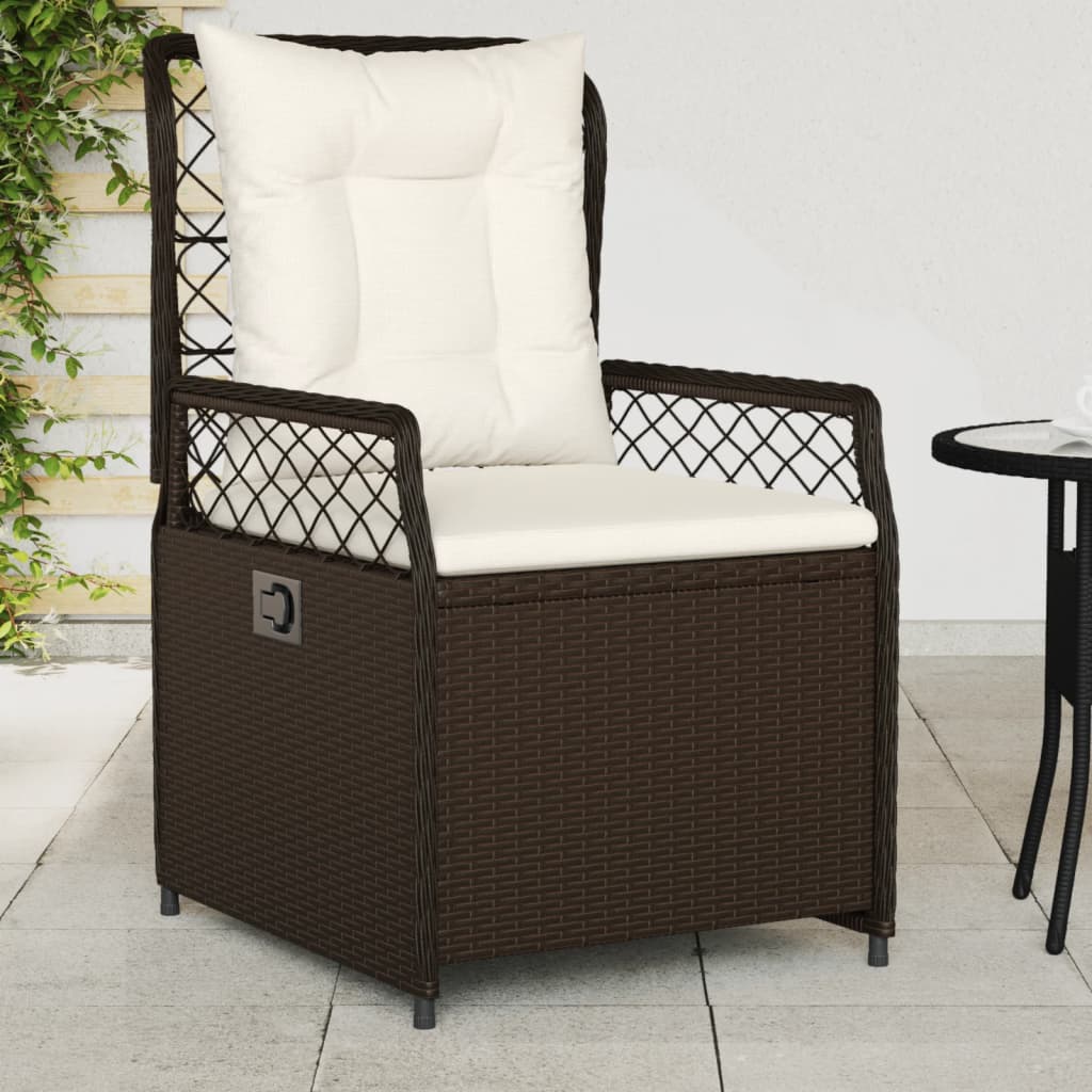 foto del prodotto sedie da giardino reclinabili 2 pz marrone in polyrattan
