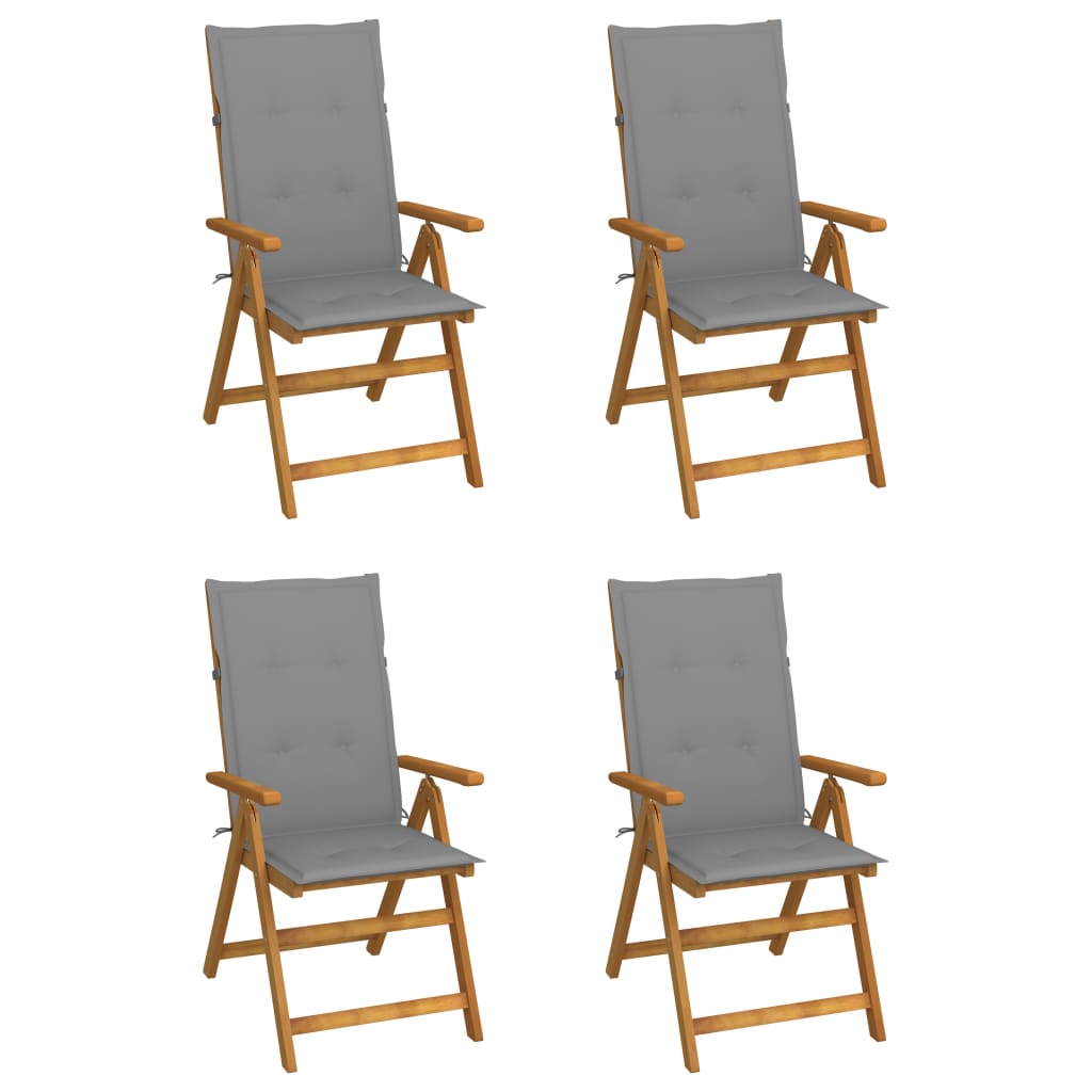foto del prodotto sedie da giardino reclinabili 4 pz con cuscini massello acacia cod mxl 15171