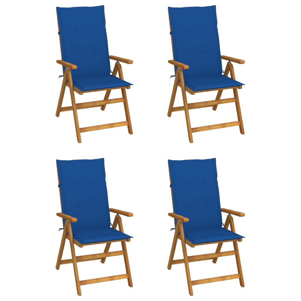 foto del prodotto sedie da giardino reclinabili 4 pz con cuscini massello acacia cod mxl 20362