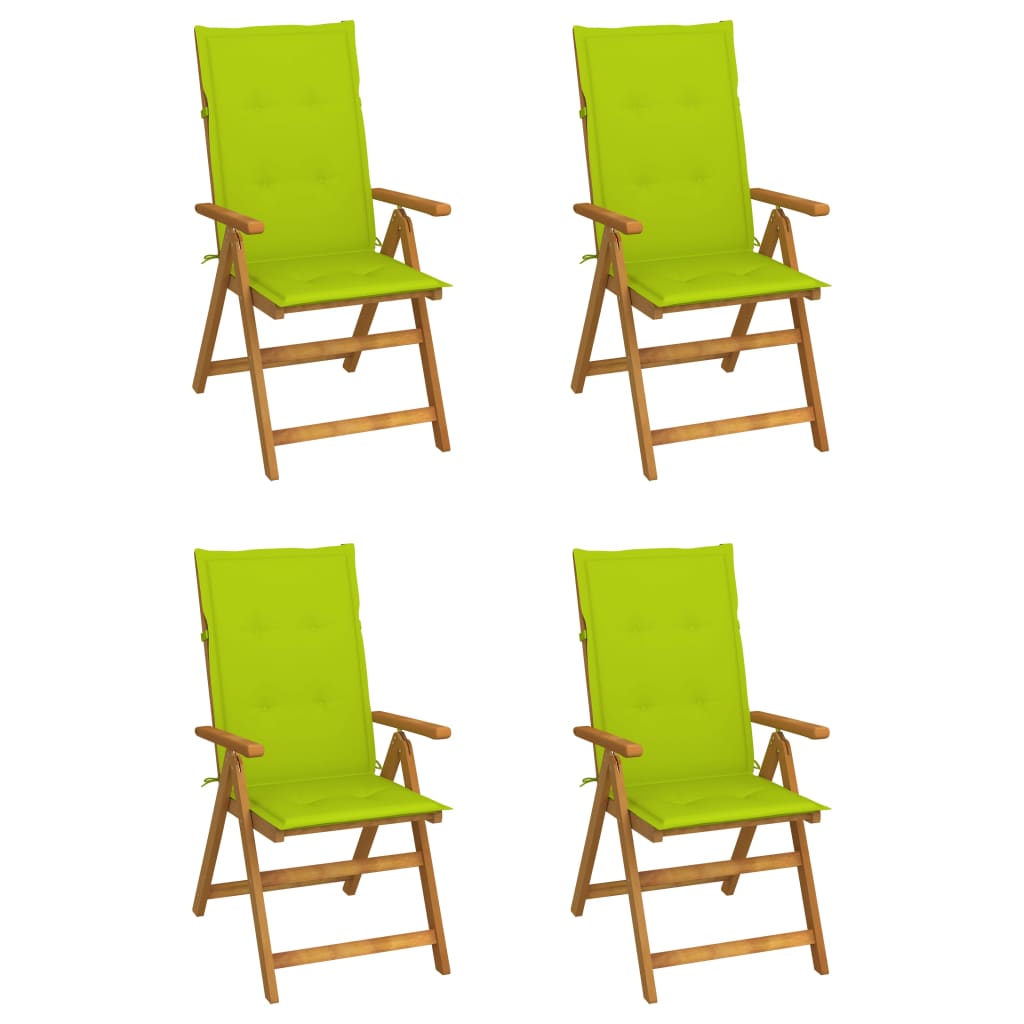 foto del prodotto sedie da giardino reclinabili 4 pz con cuscini massello acacia cod mxl 75556