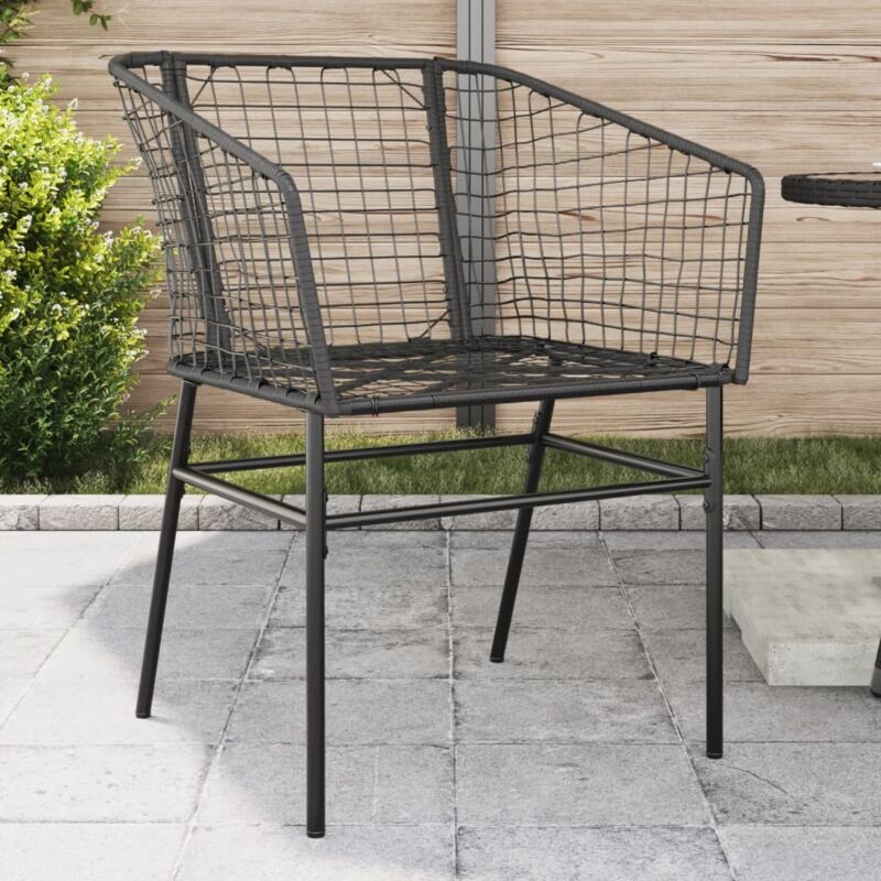 foto del prodotto sedie da giardino set 2 pz polyrattan nero vidaxl