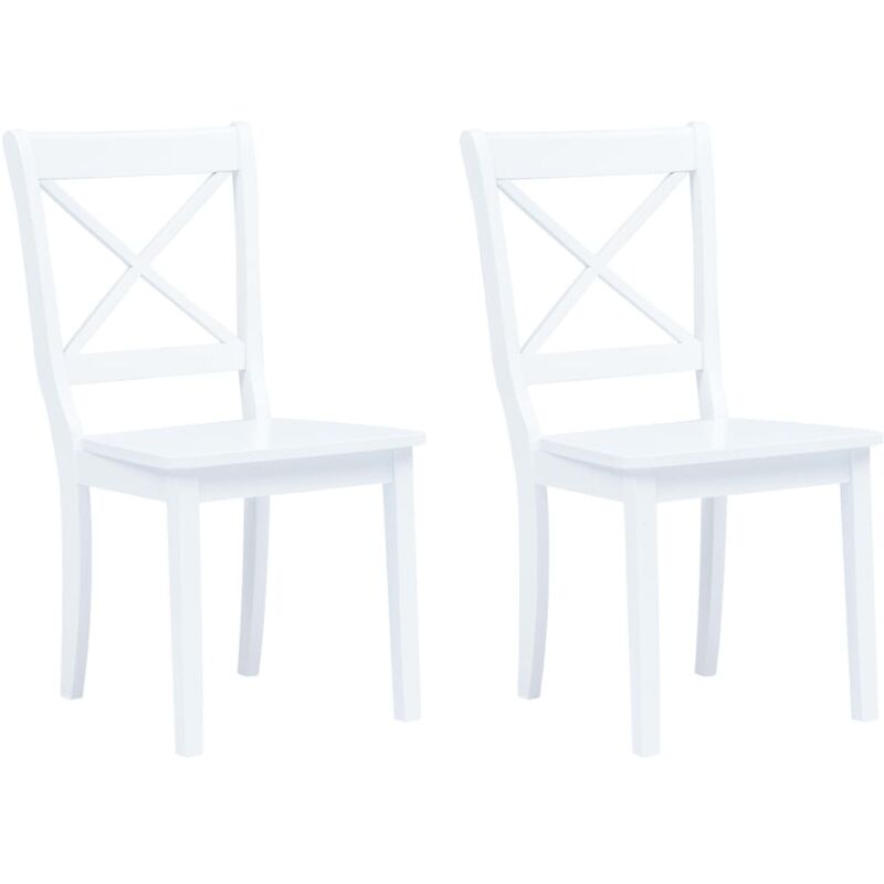 foto del prodotto sedie da pranzo 2 pz bianche in legno massello di hevea vidaxl
