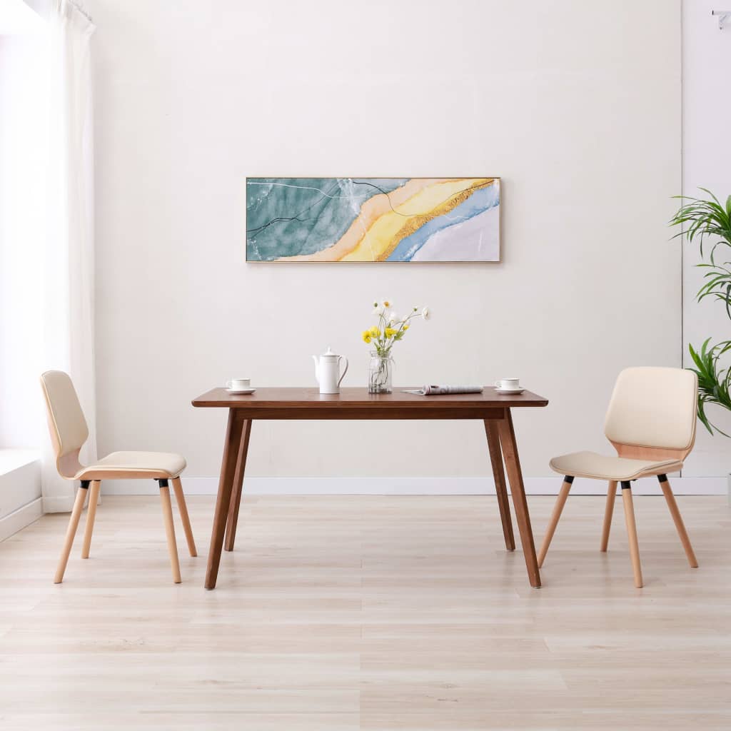 foto del prodotto sedie da pranzo 2 pz crema in similpelle cod mxl 25466