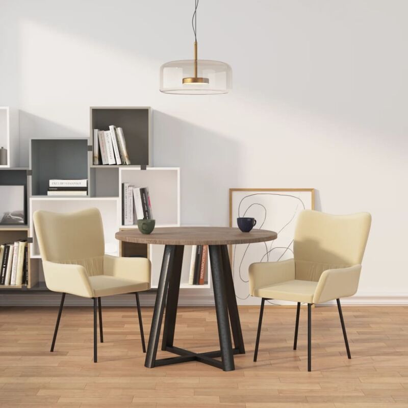 foto del prodotto sedie da pranzo 2 pz crema in velluto vidaxl