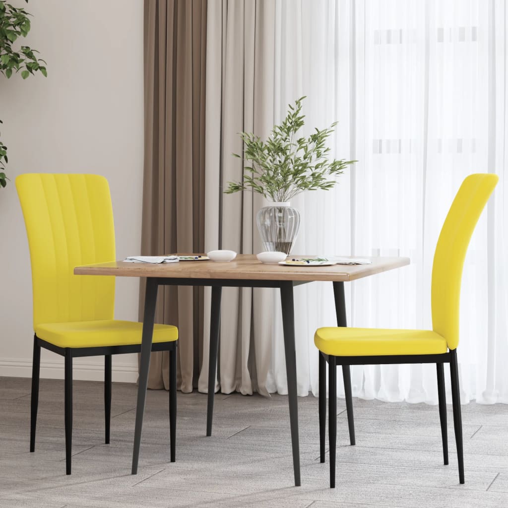 foto del prodotto sedie da pranzo 2 pz giallo senape in velluto cod mxl 14075