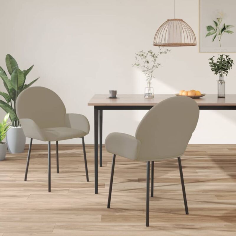foto del prodotto sedie da pranzo 2 pz grigio chiaro in velluto vidaxl 437933