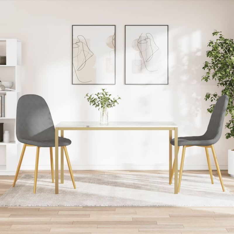 foto del prodotto sedie da pranzo 2 pz grigio chiaro in velluto vidaxl