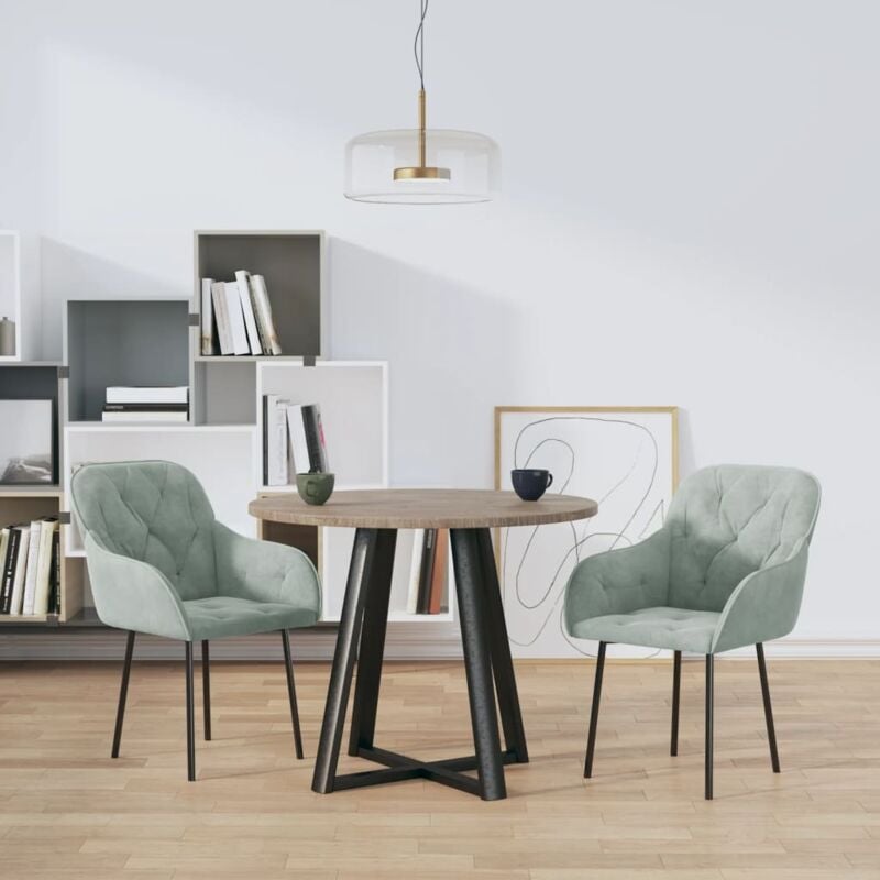 foto del prodotto sedie da pranzo 2 pz grigio chiaro in velluto vidaxl