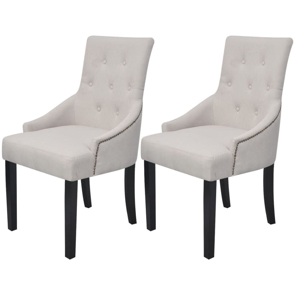 foto del prodotto sedie da pranzo 2 pz grigio crema in tessuto cod mxl 31447