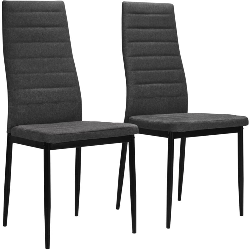 foto del prodotto sedie da pranzo 2 pz grigio scuro in tessuto vidaxl